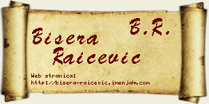 Bisera Raičević vizit kartica